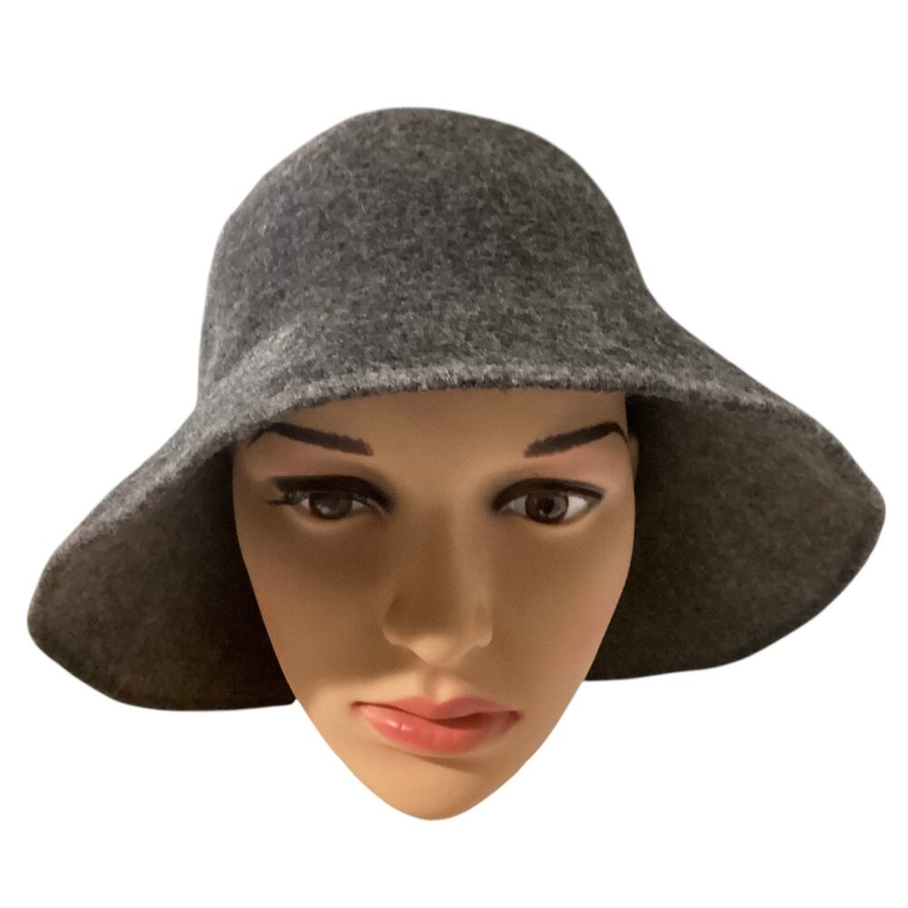Zara Wool Blend Bucket Cloche hat gray size M‎